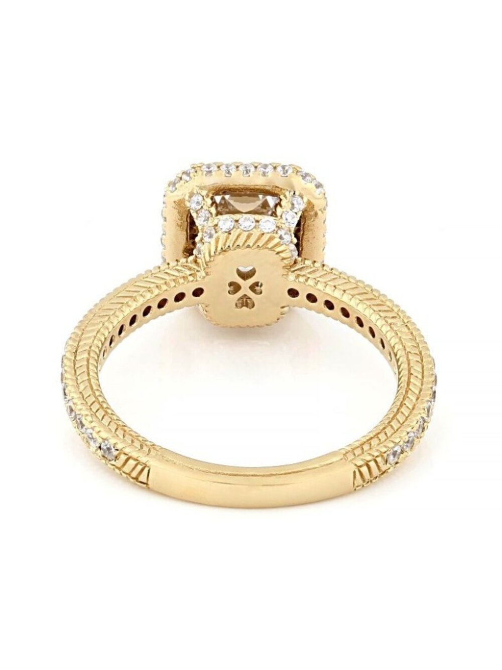 Judith Ripka Cubic Zirconia 14k Yellow Gold Clad Toujours Ring 3.56ctw Size 9 - Picture 4 of 4
